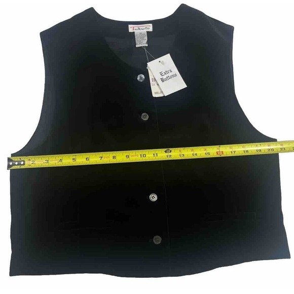 Vintage New Talbots Women's Black Velvet Vest Size 16 Button Made In USA - Picture 6 of 11